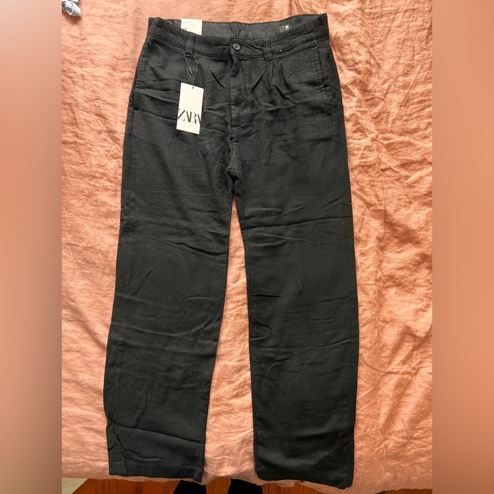 Zara Relaxed Fit Black Trousers